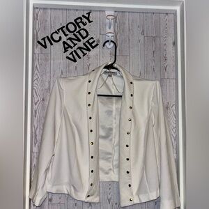 Shelby & Palmer White Jacket with Gold Accents